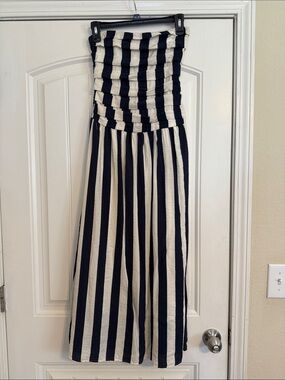 Drop waist strapless midi dress